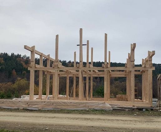 Сборка силового каркаса фахверка 9,8×8м на ГК Евразия